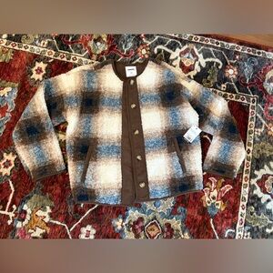 Sonoma button up plaid jacket NWT